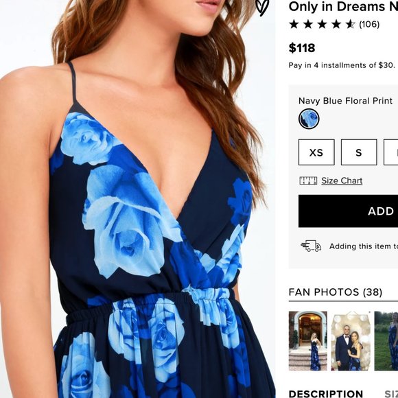 Lulu's Blue Rose Maxi Dress - Picture 3 of 6